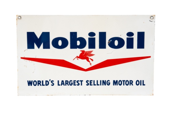 Mobiloil Largest Selling Motor Oil Tin Sign