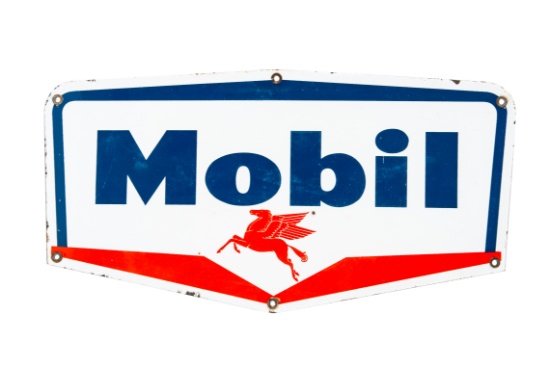 Mobil Porcelain Truck Door Sign