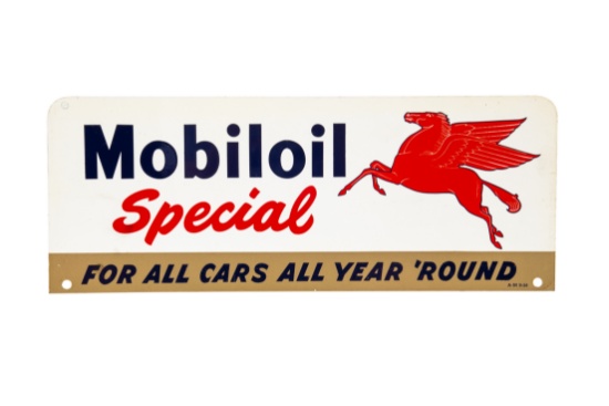 Mobiloil Special Motor Oil Tin Rack Sign
