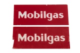 2 Mobil Mobilgas Gas Pump Ad Glass