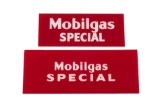 2 Mobil Mobilgas Special Gas Pump Ad Glass