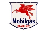 Rare Mobilgas Marine Die Cut Porcelain Sign