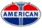 American Gasoline Porcelain Sign In Original Ring