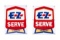 2 E-Z Serve Gasoline Porcelain Gas Pump Plates