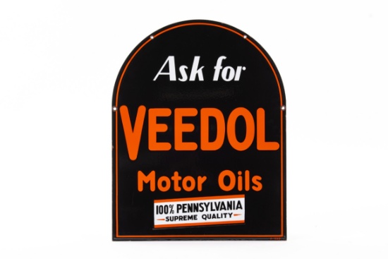 Veedol Motor Oils Porcelain Tombstone Sign