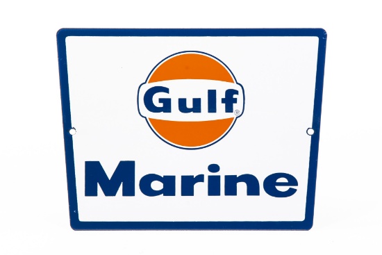 Gulf Marine Porcelain Gas Pump Plate