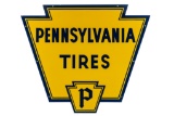 Pennsylvania Tires Die Cut Porcelain Sign