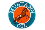 Mustang Oil Porcelain Pole Sign