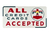 Thunderbird Credit Cards Accepted Porcelain Sign