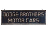 Dodge Brothers Motor Cars Punched Tin Smaltz Sign