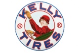 Rare Kelly Tires Lotta Miles Porcelain Sign