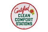 Associated Clean Comfort Stations Porcelain Sign