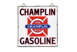 Champlin Gasoline Porcelain Sign In Frame