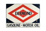 Diamond Gasoline & Motor Oil Porcelain Sign