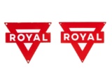 2 Conoco Royal Gasoline Porcelain Pump Plates