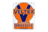 Veltex Super Ethyl Gasoline Porcelain Pump Plate
