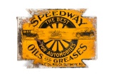 Rare Speedway Oils & Greases Tin Flange Sign