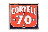 Coryell 70 Gasoline Porcelain Sign