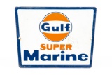 Gulf Super Marine Porcelain Gas Pump Plate