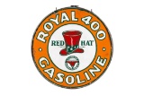 Red Hat Royal 400 Gasoline Porcelain Sign In Frame