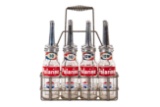 8 Polarine 1 Quart Oil Bottles In Metal Rack