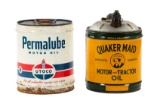 Quaker Maid & Permalube 5 Gallon Motor Oil Cans