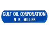 Gulf Oil Corporation N.R. Miller Porcelain Sign
