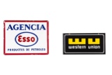 Western Union & Esso Agencia Porcelain Signs