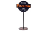 Firestone Tires Die Cut Porcelain Curb Sign