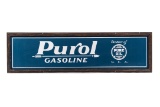 Pure Oil Purol Gasoline Horizontal Porcelain Sign