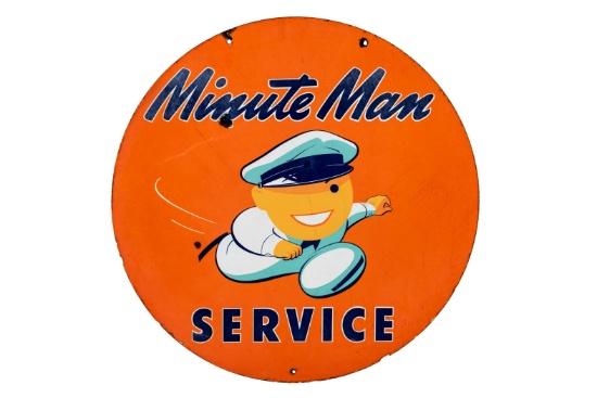 Union 76 Minute Man Service Porcelain Sign