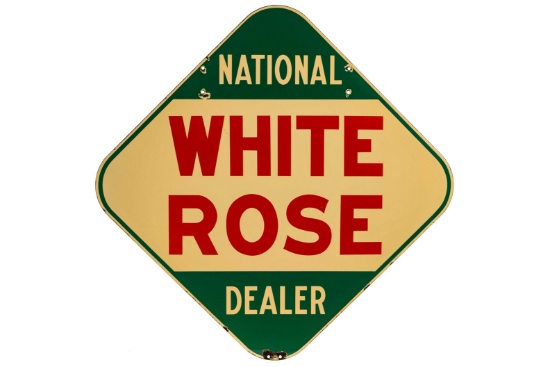 White Rose National Dealer Porcelain Sign