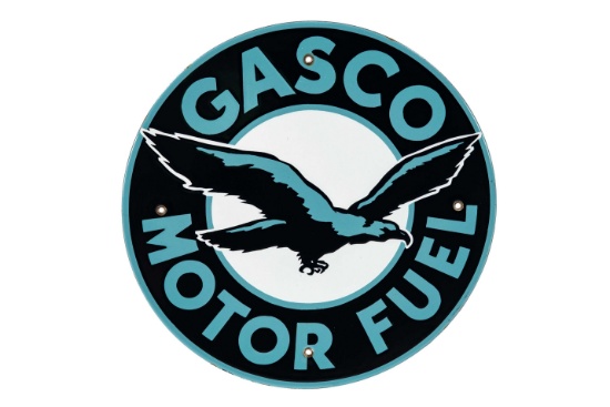 Gasco Motor Fuel Porcelain Gas Pump Plate