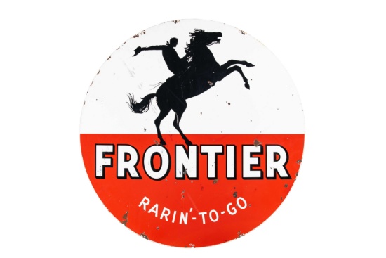 Frontier Rarin'-to-go Porcelain Sign