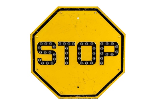 Stop Sign With Glass Reflectors