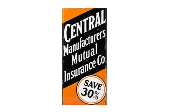 Central Insurance Co. Porcelain Lighthouse Sign