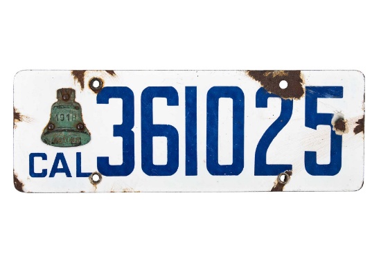 Early California License Plate
