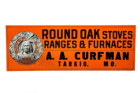Round Oak Stoves & Furnaces Sign