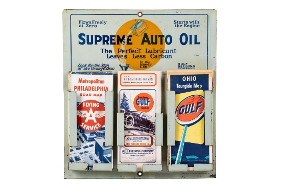 Rare Gulf Supreme Auto Oil Map Rack