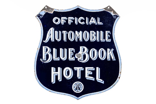 Early Automobile Blue Book Hotel Sign