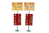 Lot Of 2 Drive Slow Children Cross Near Here Curb Signs