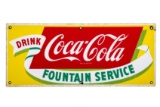 Coca Cola Fountain Service Porcelain Sign 