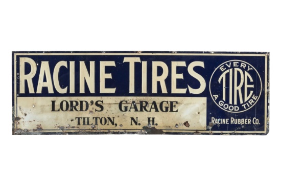 Early Racine Tires Tin Sign