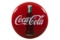 Coca Cola Porcelain Button With Bottle Graphic