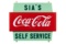 Sia's Coca Cola Self Service Porcelain Sign