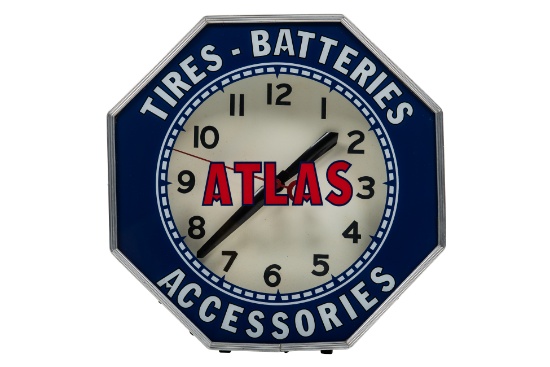 Atlas Tires & Batteries Neon Clock