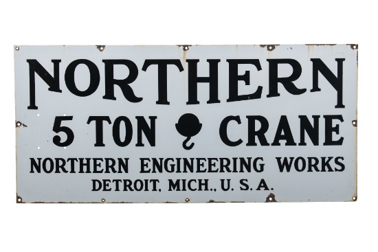 Northern Crane Porcelain Sign