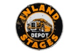 Inland Stages Depot Porcelain Sign