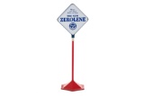 The New Zerolene Porcelain Curb Sign On Base