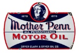 Mother Penn Motor Oil Porcelain Sign